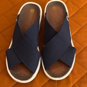 Bzees Navy Blue Slide Sandals